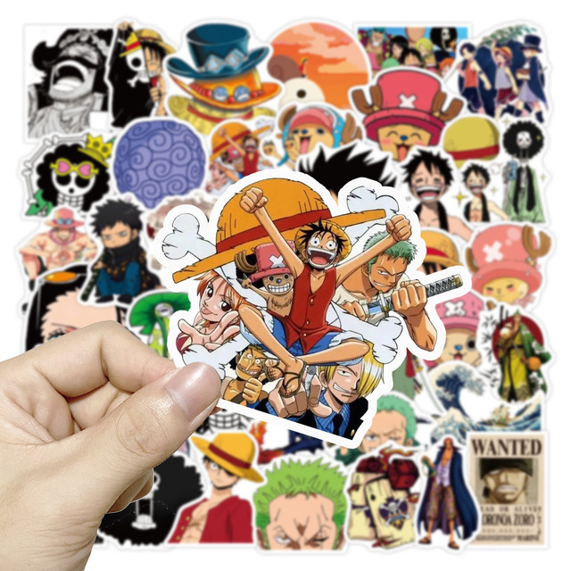 Adesivo do anime one piece, lude desenho animado, para bagagem